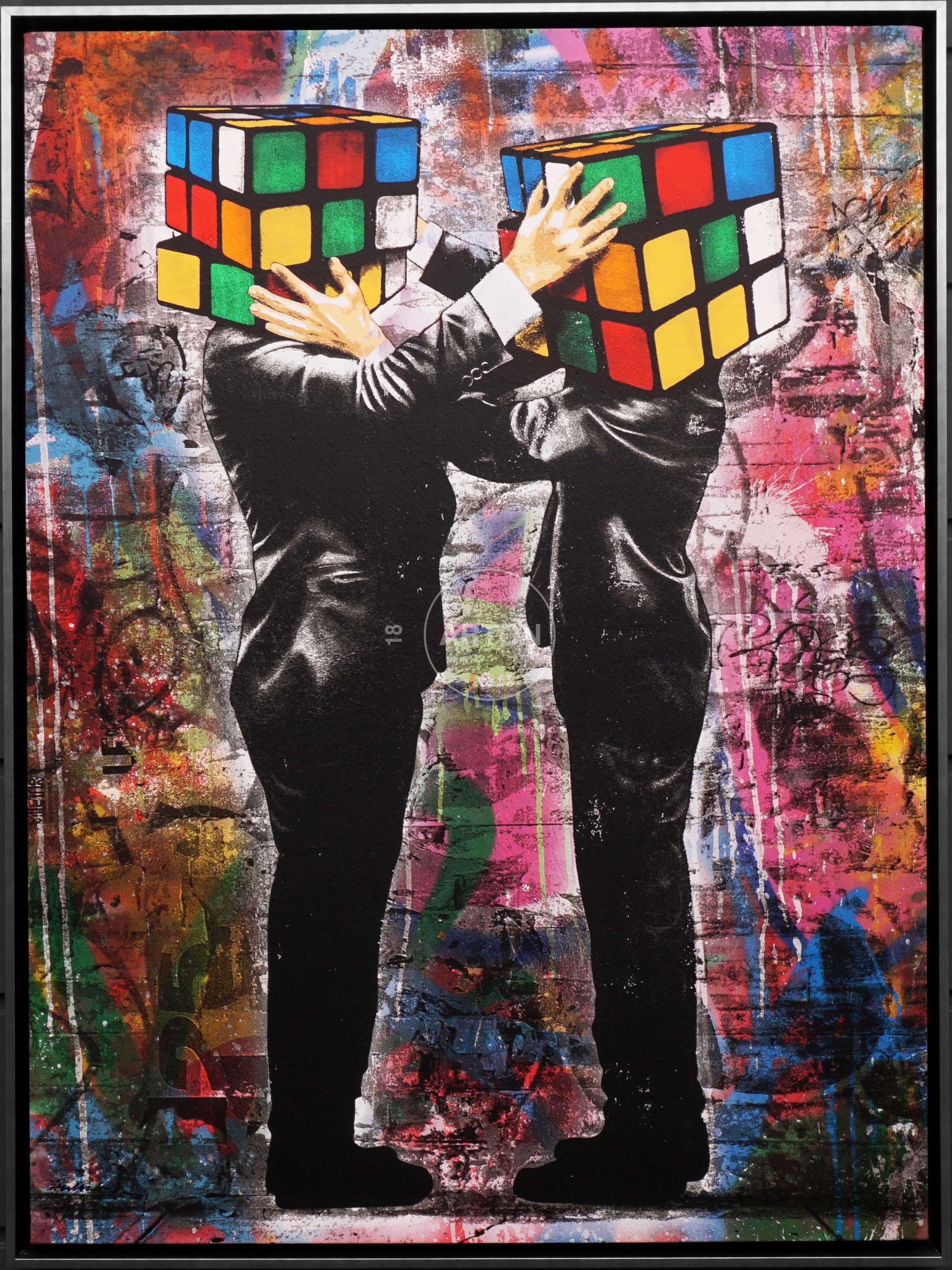Puzzled II Street Pop Art on Canvas, Unique by Hijack on artnet
