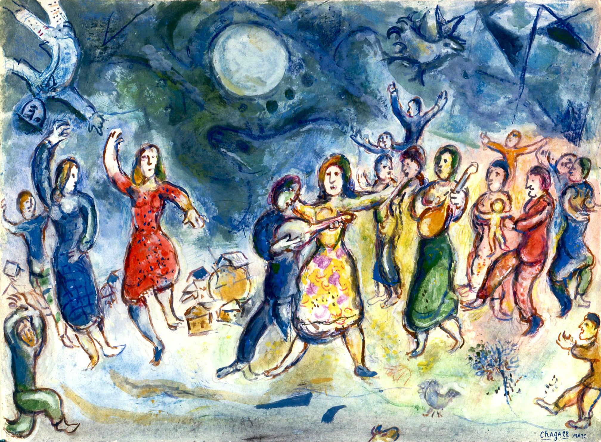 売れ筋がひ贈り物！ Fête artnet on Chagall Marc by Village au 絵画+タペストリー
