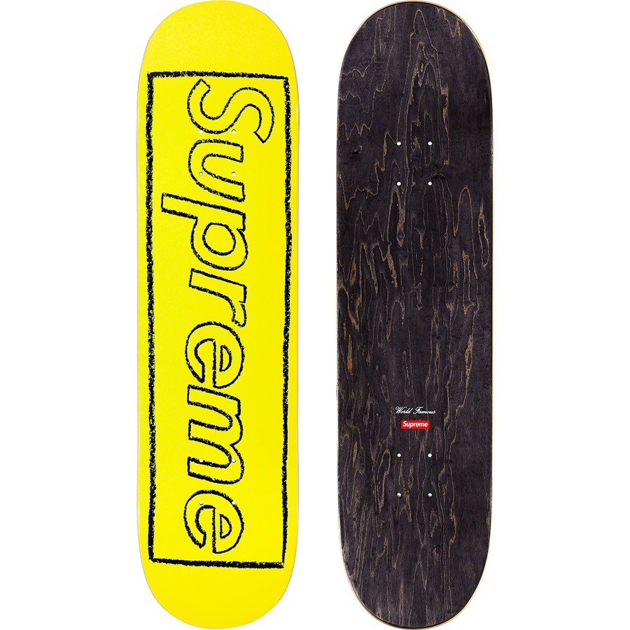 Supreme KAWS Chalk Logo Skateboard Deck Yellow by KAWS on artnet