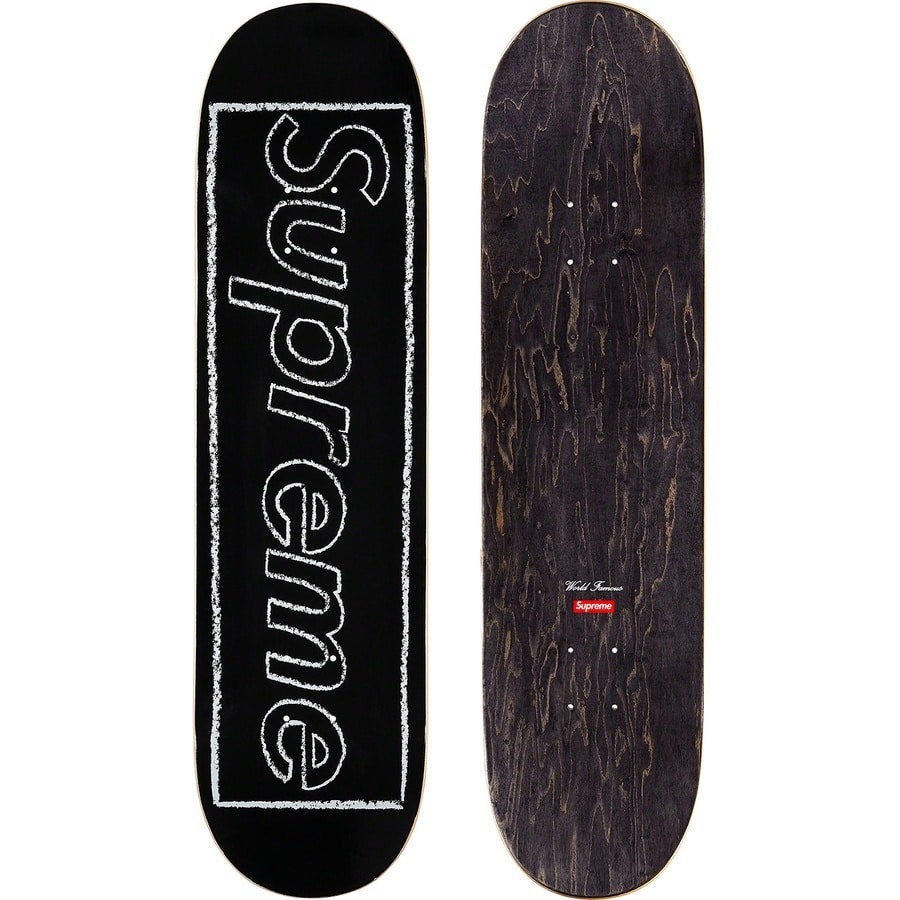 Supreme KAWS Chalk Logo Skateboard Deck Black by KAWS on artnet