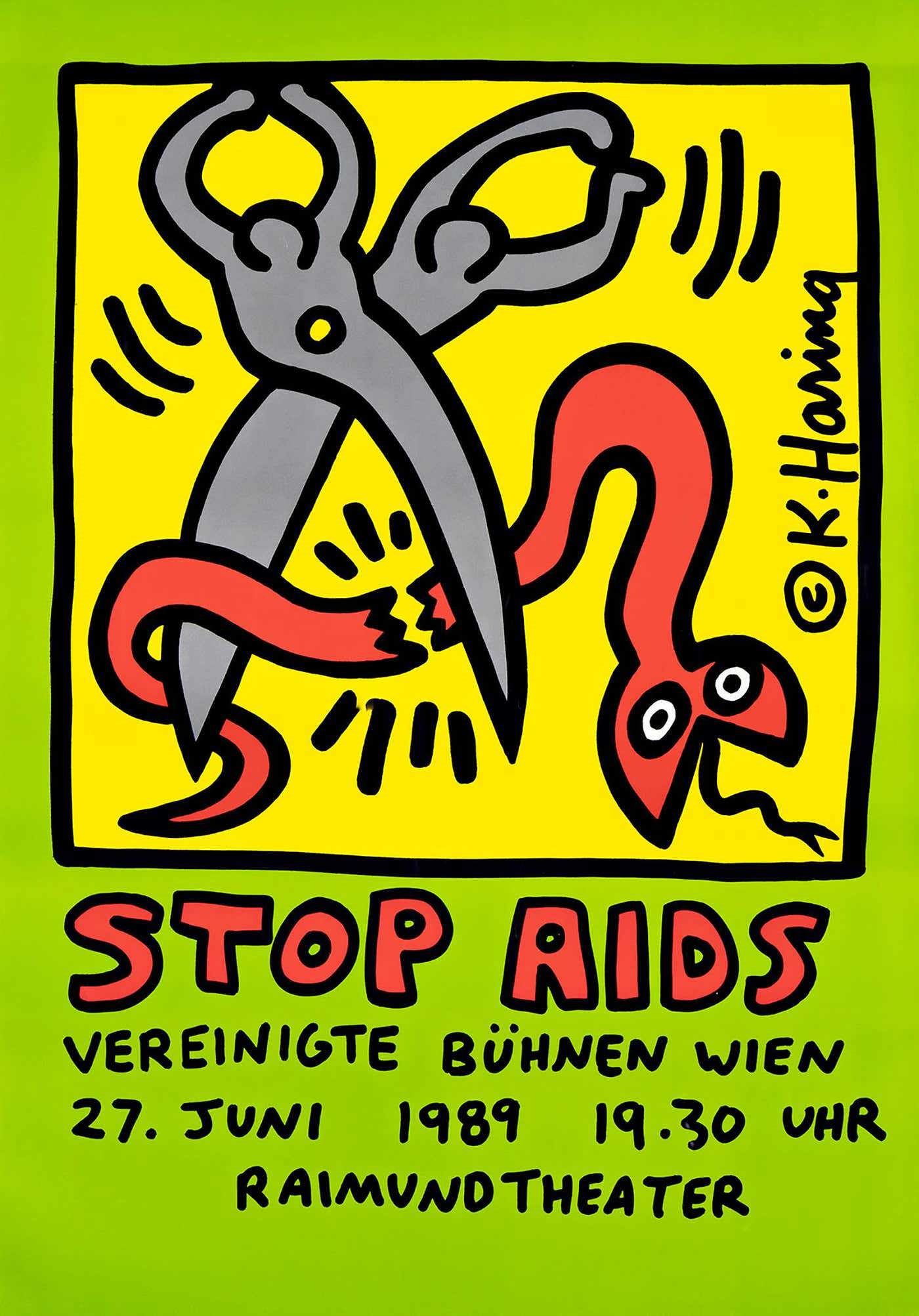 Keith Haring Stop Aids poster 1989 by Keith Haring on artnet Keith Haring Stop Aids poster 1989 by Keith Haring on artnet