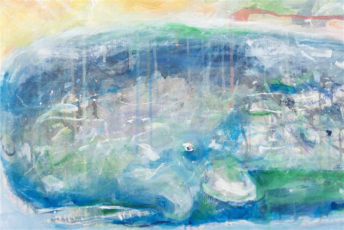 Above the Beach 9 - colourful, animal, indigenous, figurative, acrylic ...