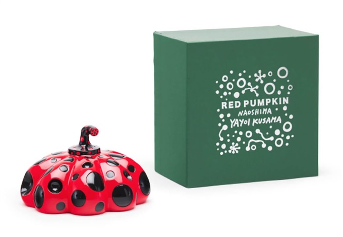 Yayoi Kusama Naoshima Pumpkin White & Black W/BOX F/S FEDEX