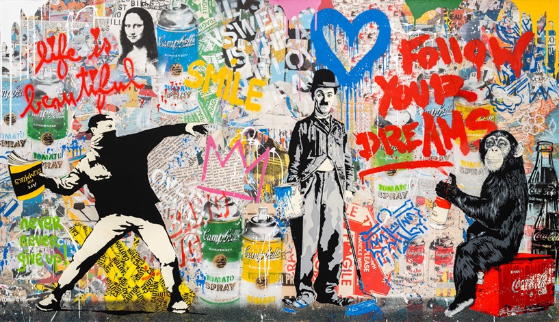 アート・デザイン・音楽 Mr.brainwash Street Art Mr. Brainwash, With All My Love, 2022, Silkscreen (S)