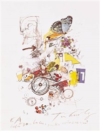 J・Tinguely、Relief au Cercle rouge、希少画集画 J・Tinguely、Relief au Cercle rouge、希少画集画 絵画