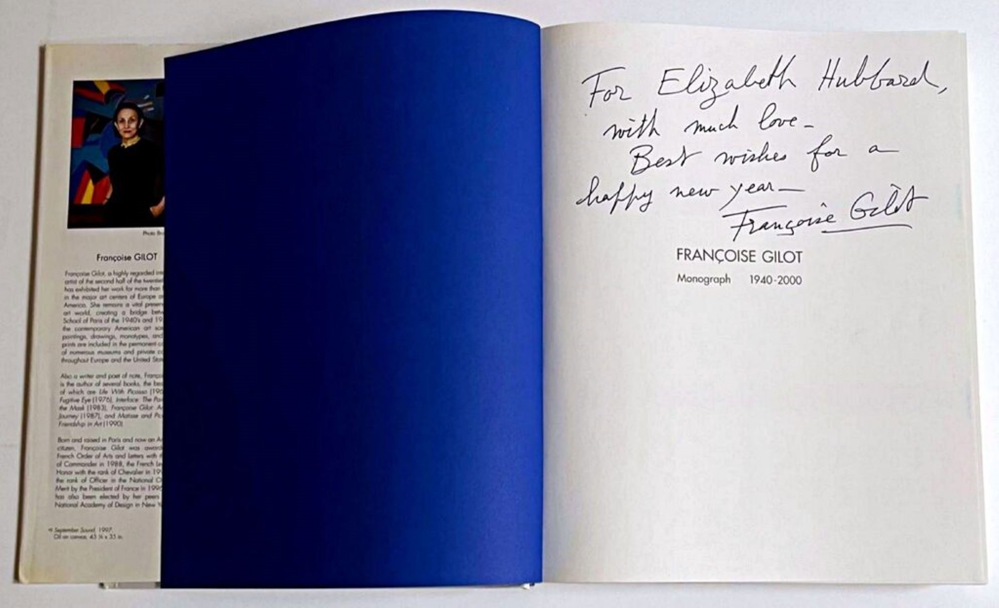 【現金特価】 Monograph Gilot Francoise 1940-2000 warmly and signed hand アート・デザイン・音楽