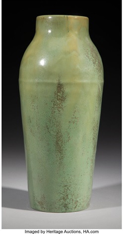 Fulper Pottery Vase with Green Crystalline Glaze Fulper Pottery Vase with Green Crystalline Glaze