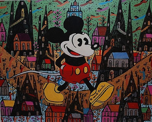 Mickey Mouse by Howard Finster on artnet