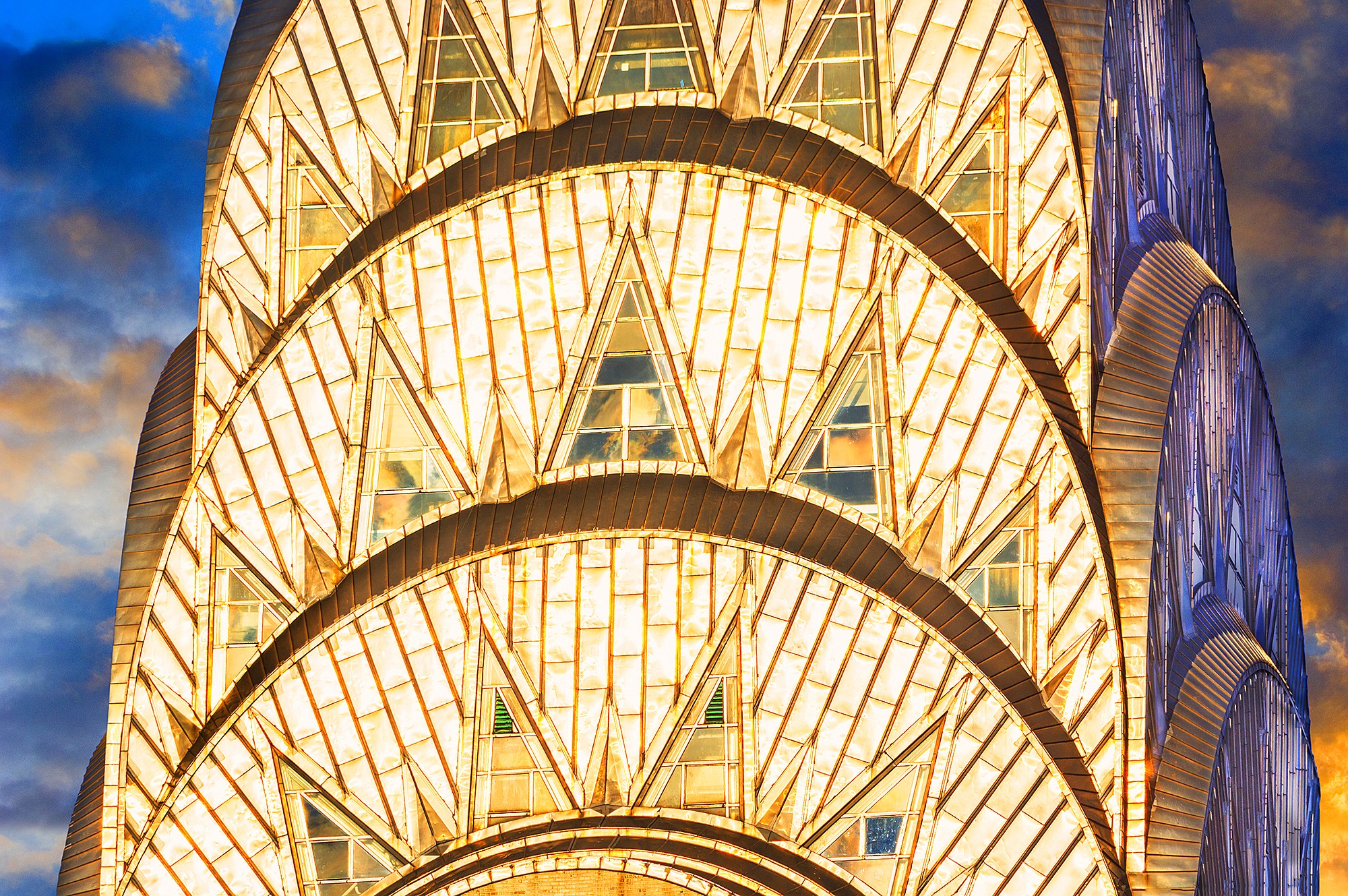 Chrysler Building Spire in Gold Light. Art Deco Architecture