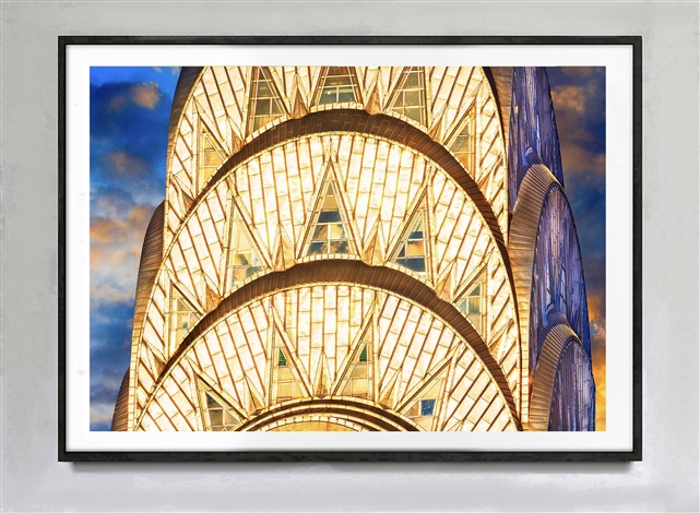 Chrysler Building Spire in Gold Light. Art Deco Architecture
