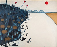 絵画 Julian Trevelyan Aigues Mortes Julian Trevelyan RA, Aigues Mortes – Original 1975 etching