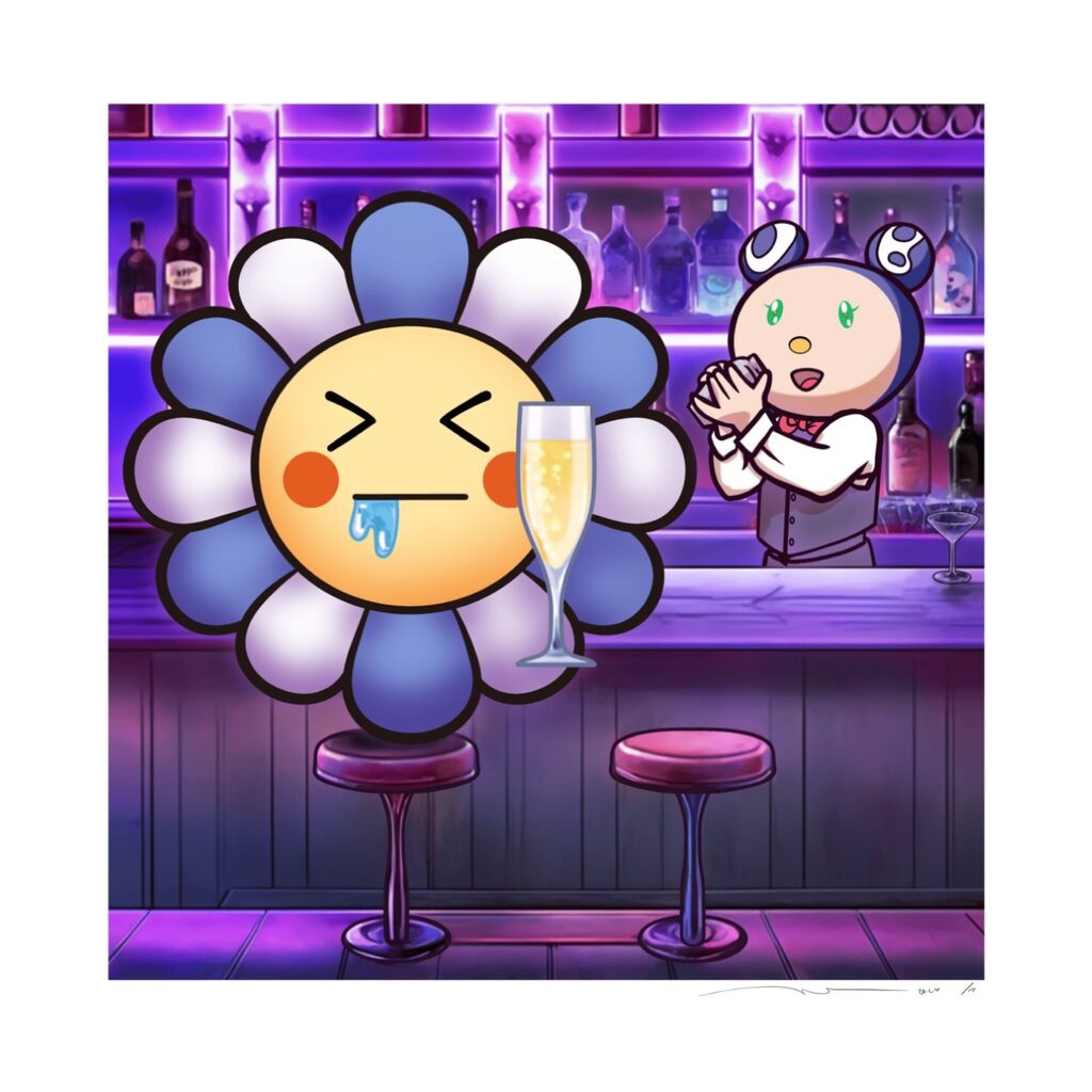 村上隆　Flower #3167 DrunkwithChampagne Murakami Flower 3167 Drunk with Champagne by Takashi