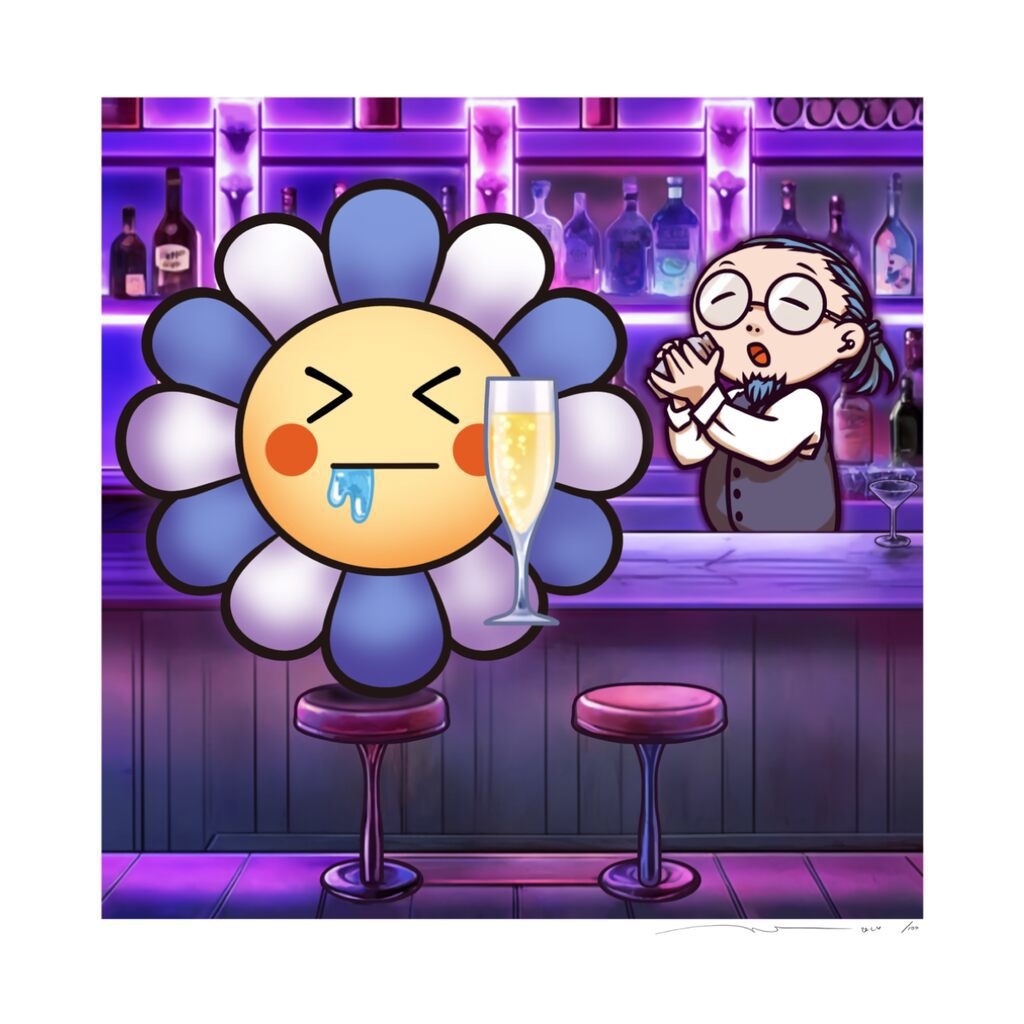 村上隆 Flower #3167 Drunk with Champagne Murakami Flower 3167 Drunk with Champagne by Takashi