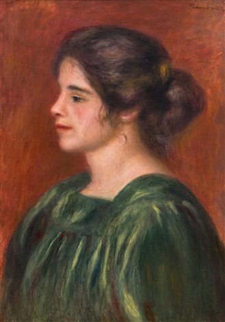 Buste de femme au corsage vert Bust of a Woman with a Green Bodice