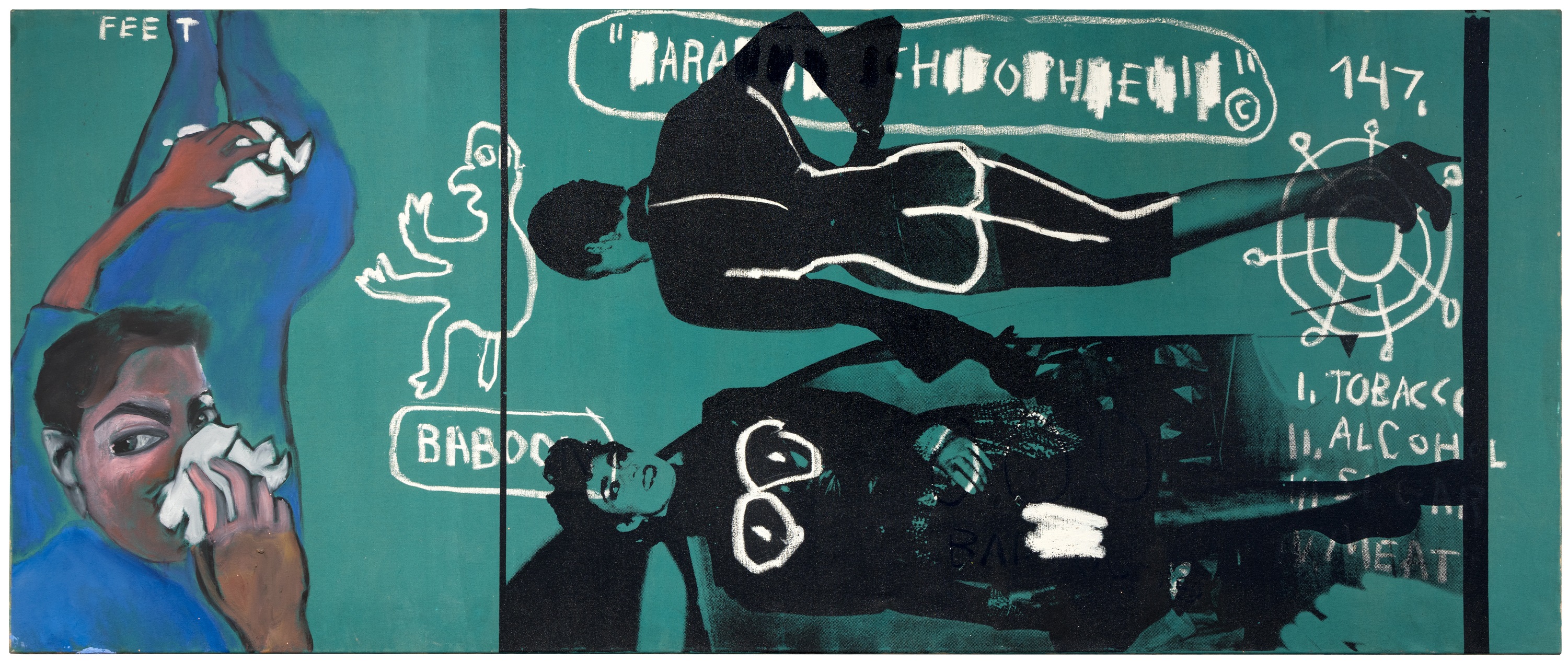 Horizontal Painting by Jean-Michel Basquiat, Francesco Clemente