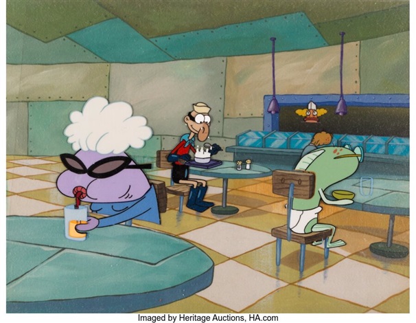 SpongeBob SquarePants Mermaid Man and Barnacle Boy II Production Cel on