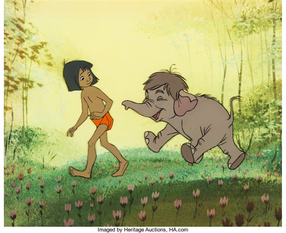 The Jungle Book Mowgli and Hathi Jr. Production Cel Walt Disney, 1967 by  Walt Disney Studios on artnet