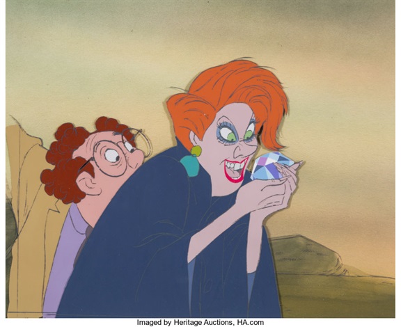 The Rescuers Madame Medusa and Mr. Snoops Production Cel on Master  Production Background Walt Disney, 1977 by Walt Disney Studios on artnet