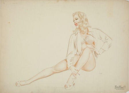 Esquire calendar girl pin-up, November 1947 preliminary illus. by Alberto  Vargas on artnet