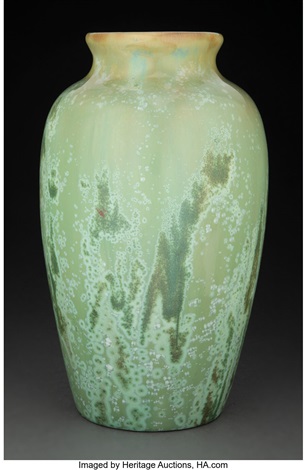 A Fulper Pottery Vase with Cucumber Glaze A Fulper Pottery Vase with Cucumber Glaze