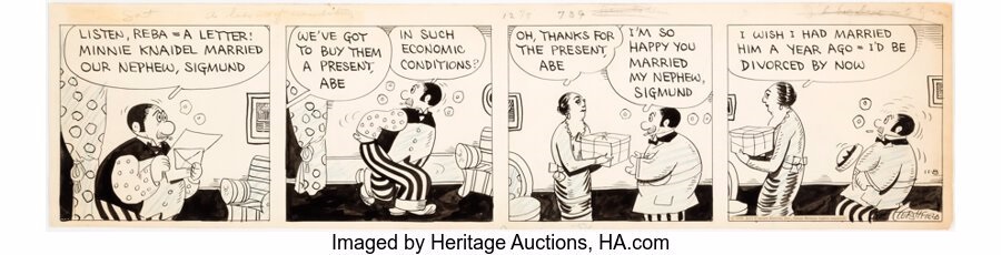 Harry Hershfield Abie the Agent Daily Comic Strip Original Art dated 11