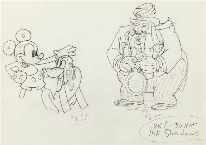 Society Dog Show Mickey Mouse, Pluto, and Judge Animation Drawing
