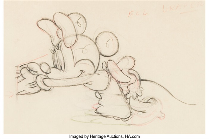 Mickeys Surprise Party Minnie Mouse Vintage Production Drawing