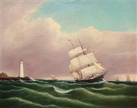 Ship Passing Boston Light, 1877
