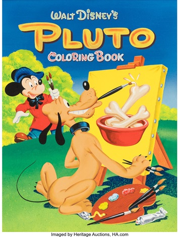 Disney Artist Walt Disneys Pluto Coloring Book Cover Original Art ...