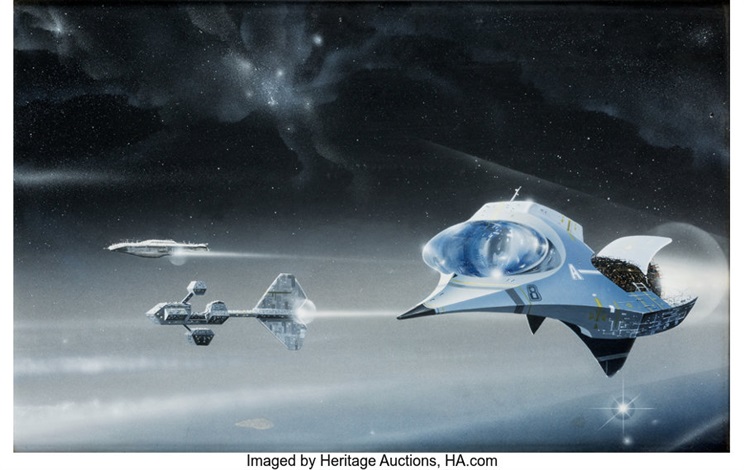 Chris Foss - Sci-Fi Spaceships Painting Original Art c. 1960s by ...
