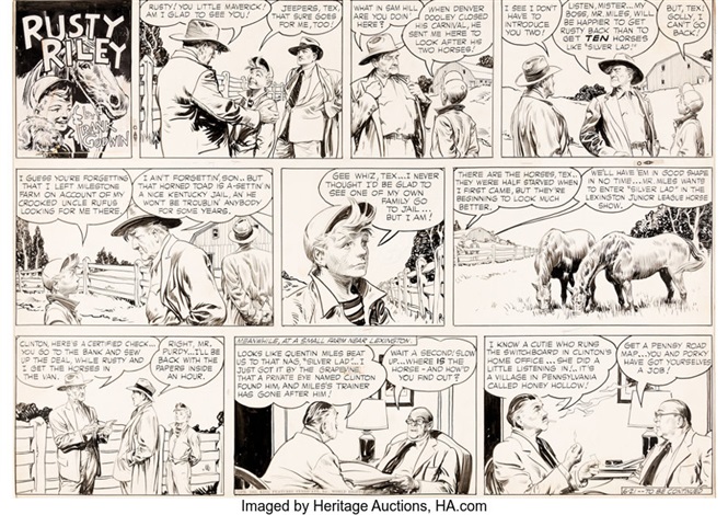 Frank Godwin Rusty Riley Sunday Comic Strip Original Art dated 6-21-53 ...