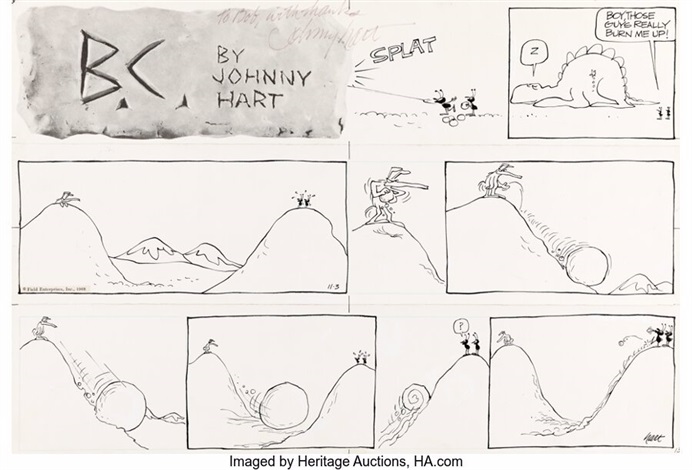 Johnny Hart B.C. Sunday Comic Strip Original Art dated 11368