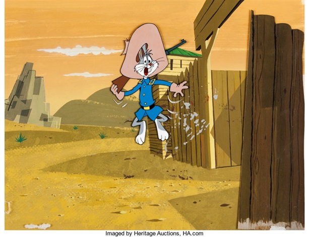 Horse Hare Bugs Bunny Production Cel and Master Production Background ...
