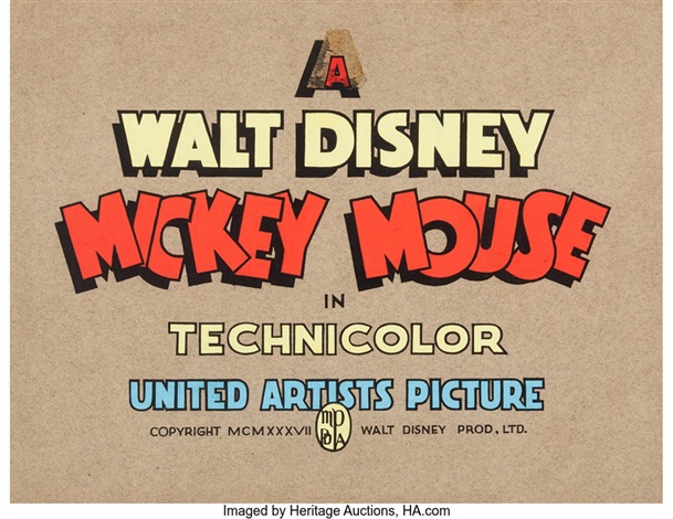 Mickey Mouse Cartoon Title Card Walt Disney, 1932 by Walt Disney