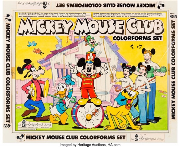 The Mickey Mouse Club Colorforms Box Illustration Group of 2 Walt Disney, c. 1955-56.... Total 2 ...