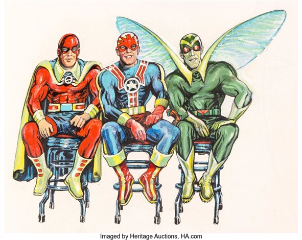 Joe Simon - Stuntman, Fighting American, The Fly Illustration Original ...